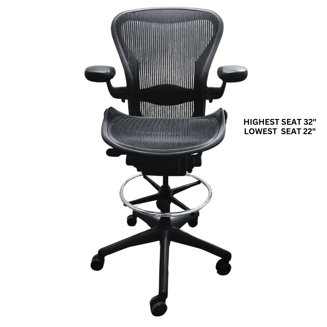 herman miller aeron drafting chair front view nulife chairs