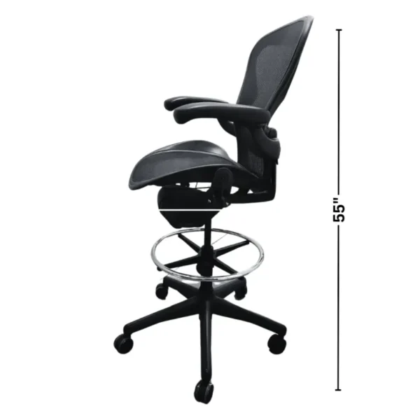 herman miller aeron drafting chair left side view nulife chairs