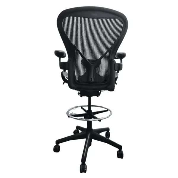 herman miller aeron drafting chair with posture fit back view nulife chairs