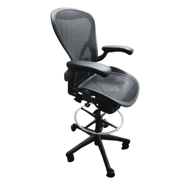 herman miller aeron drafting chair with posture fit right side view nulife chairs