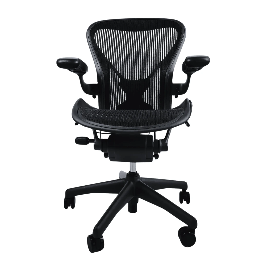 front view of herman miller aeron with posture fit