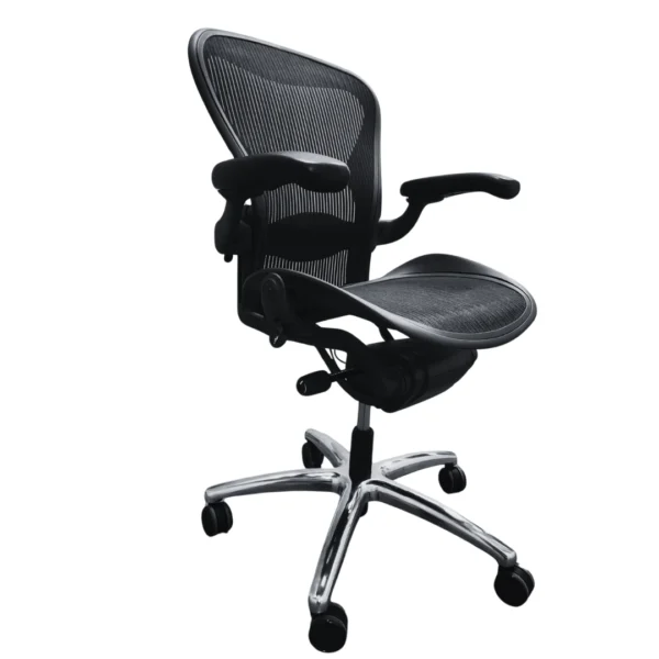 refurbished herman miller aeron office chair with polished base in los angeles 2
