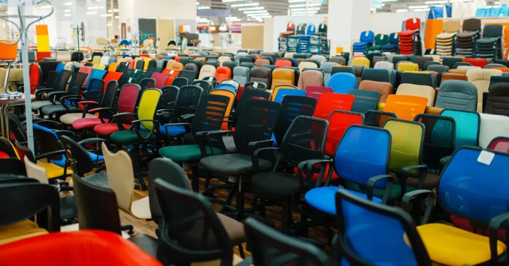 different type of office chairs and colors