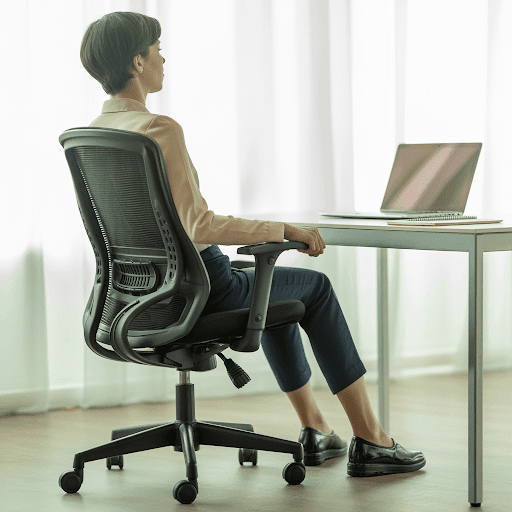 Ergonomic office chair supporting proper posture to prevent back pain and improve productivity