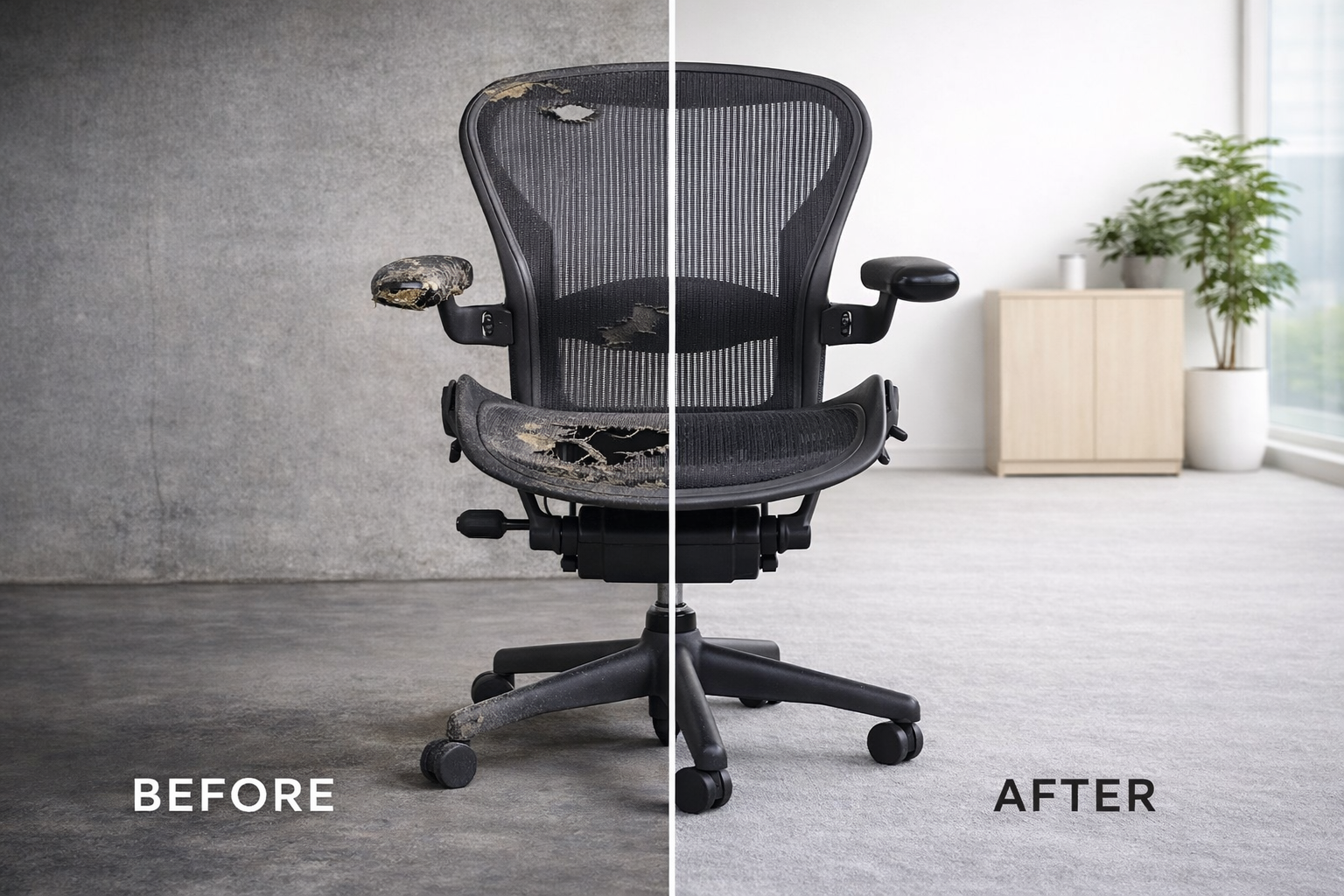 before and after nulife chairs transformation