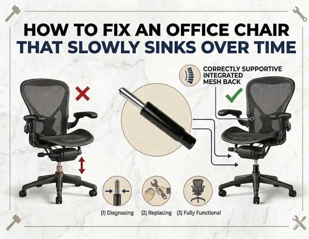 How to fix an office chair that sinks