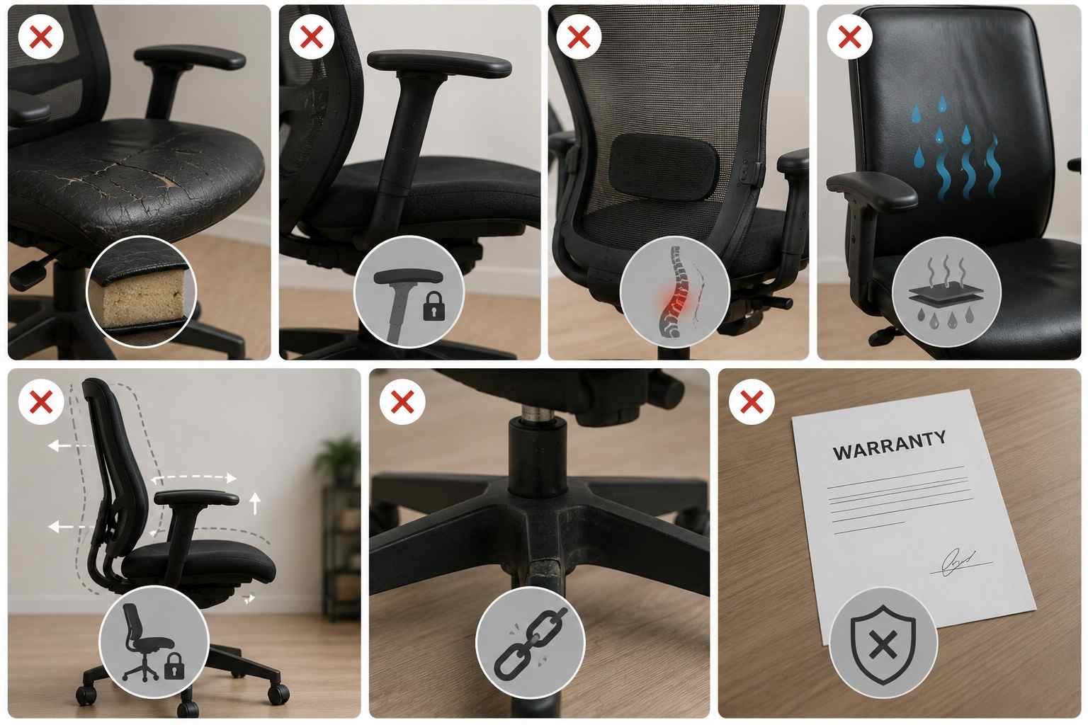 Poor office chair features to avoid