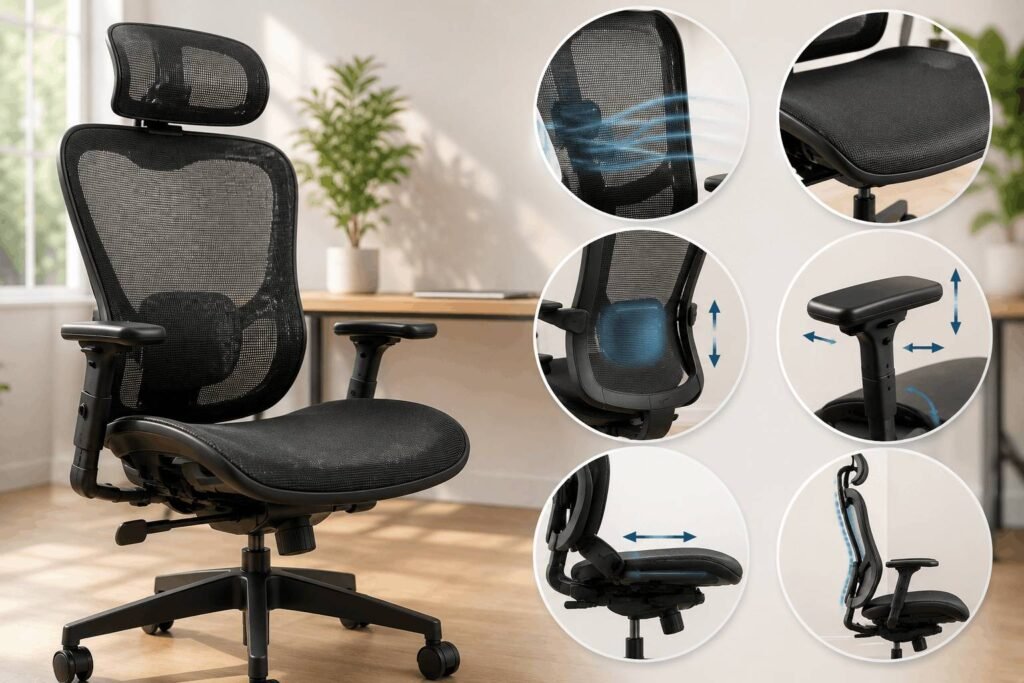 Sweat-free ergonomic office chair