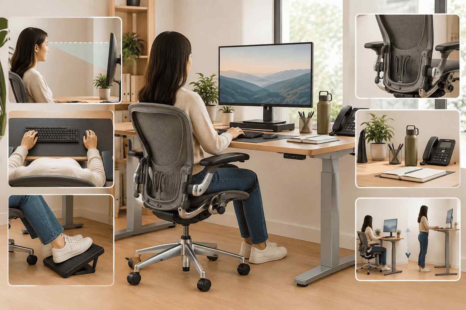 Proper ergonomic desk and chair setup