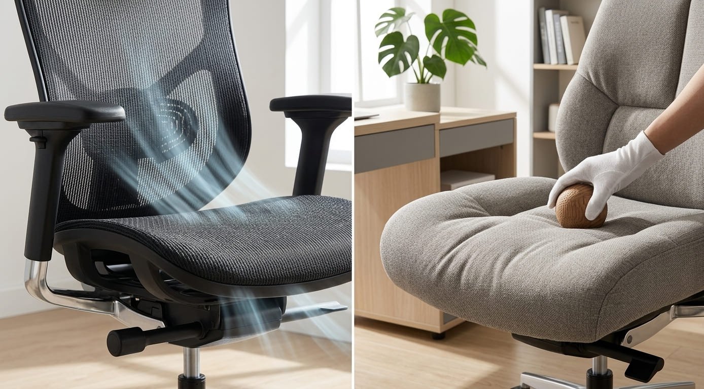 Office chairs with breathable mesh and fabric